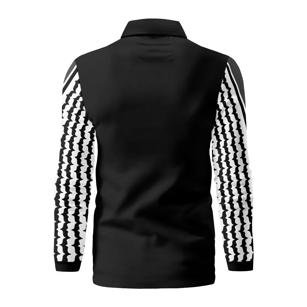 Palestinian Kuffiyeh Long Sleeve Polo Collar Shirt