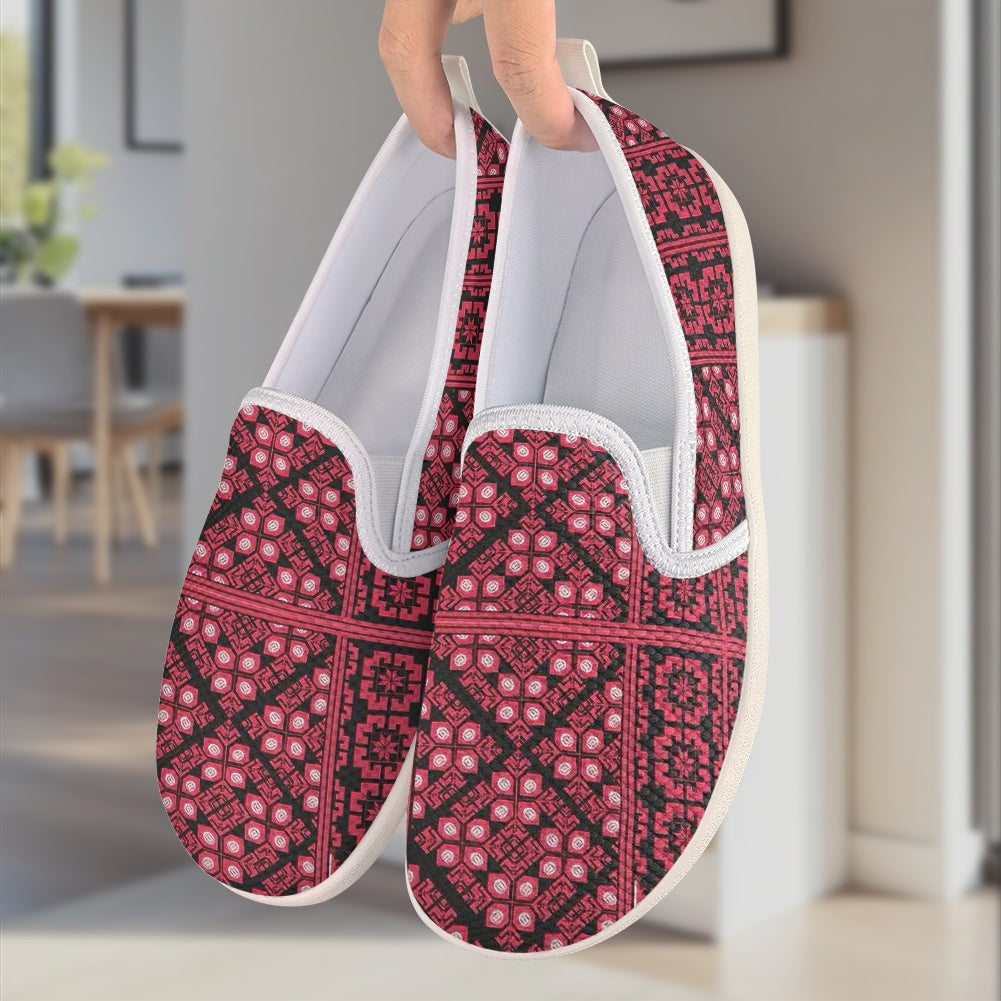 Palestinian Tatreez Print Flat Mesh Shoes
