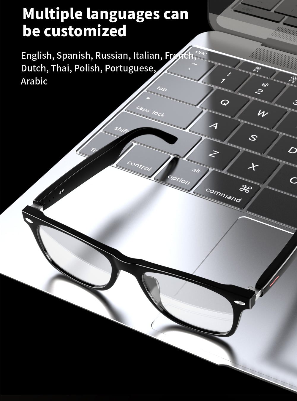 Stylish Bluetooth Arabic Language Audio Calling Smart Glasses