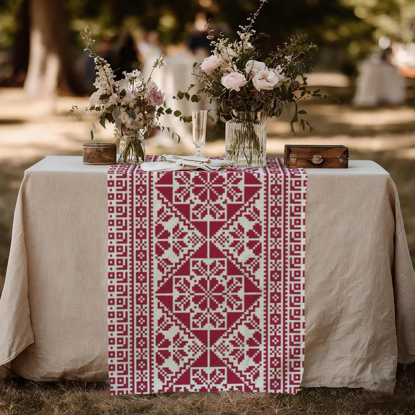 Tatreez Cotton Linen Wall Tapestry
