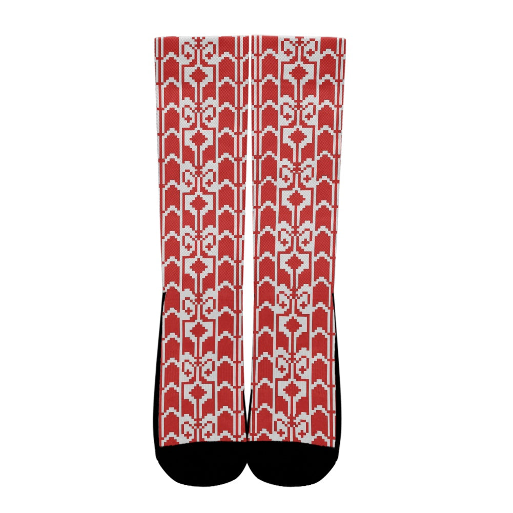 Palestinian Tatreez Print Crew Socks Graduation