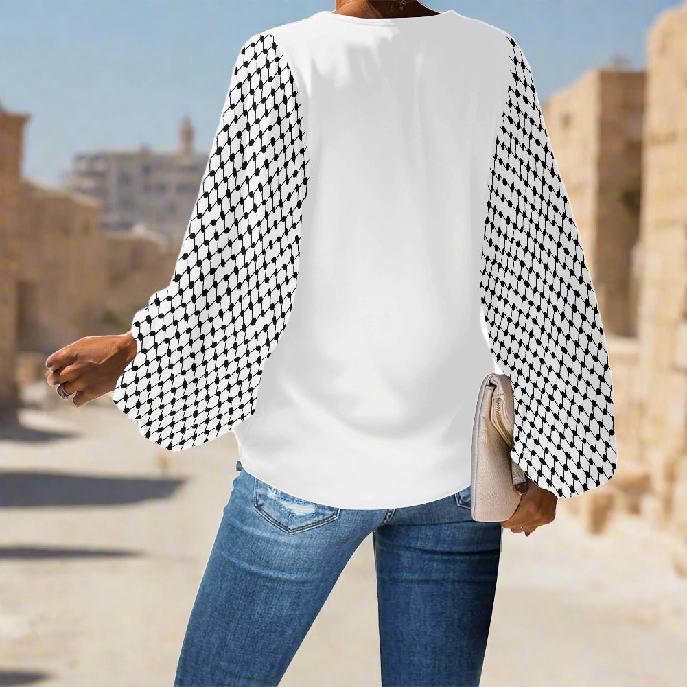 Palestinian Kuffiyeh Blouse, Chiffon top