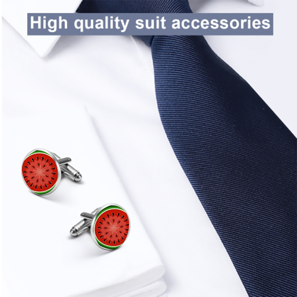 Palestinian Watermelon Solidarity Shirt Cufflinks Fashion Cufflinks Tuxedo Studs