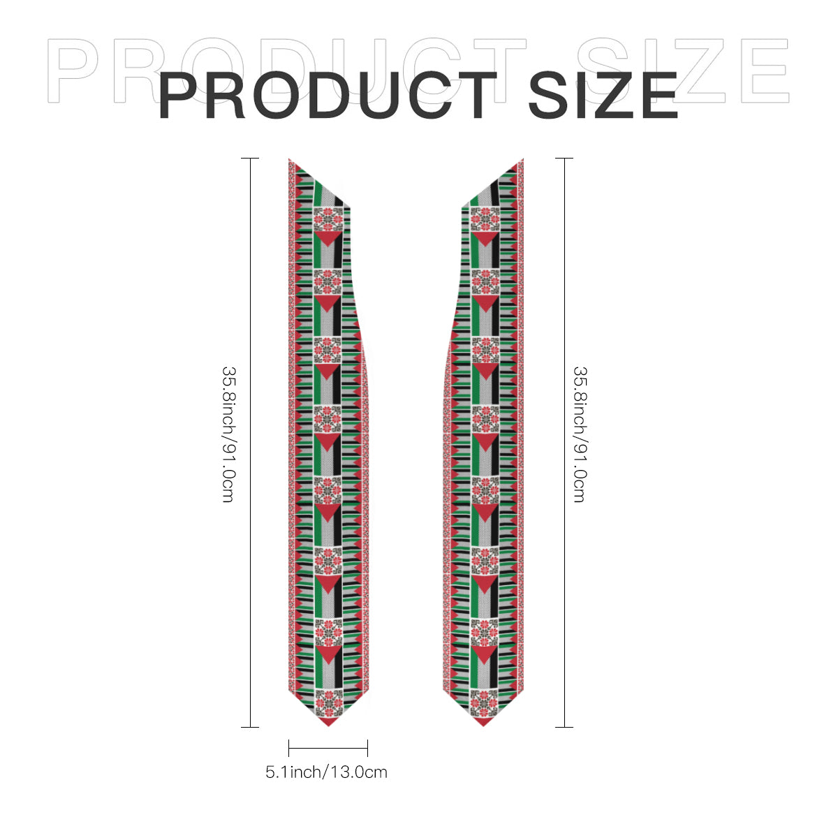 Palestinian Flag Tatreez Print Graduation Sash