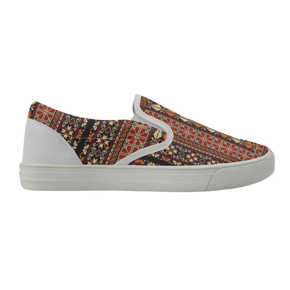 Woman's Palestinian Tatreez print Casual Slip On Shoes