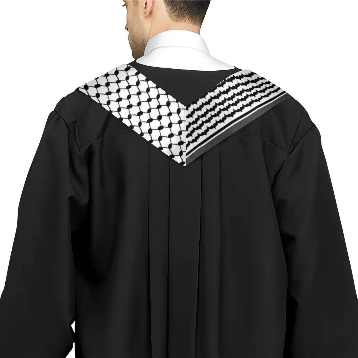 Double-Sided Kuffiyeh Print Graduation Stole (V-Shaped)