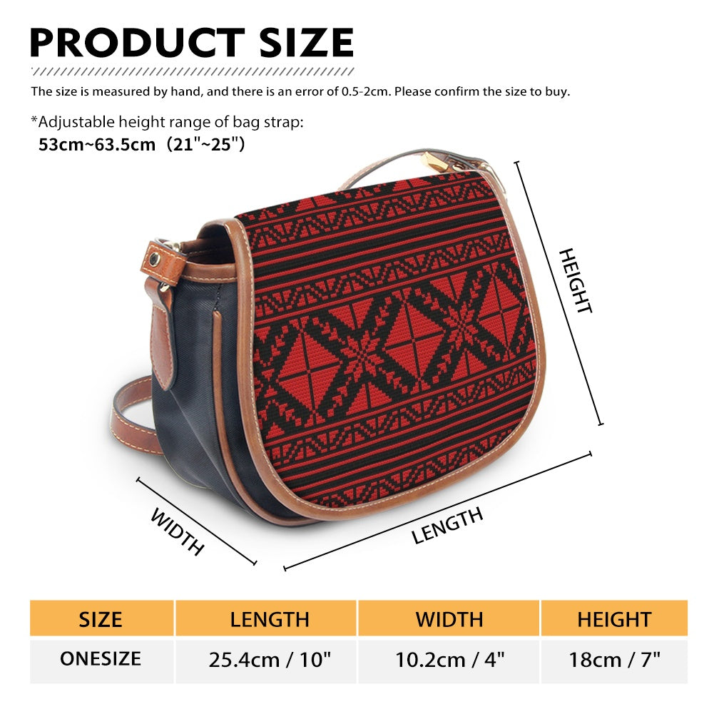 Palestinian tatreez print Saddle Bag