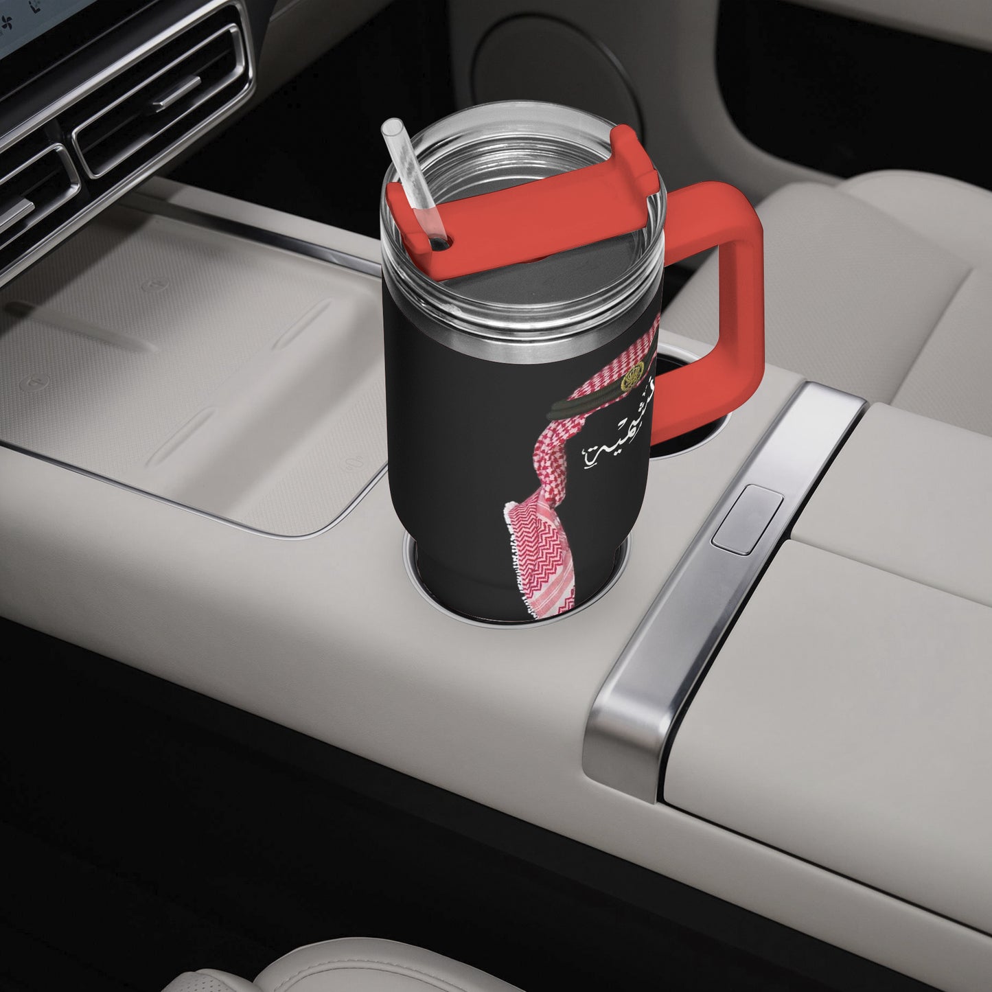 Woman Jordan 40 oz World Cup "نشمية" Tumbler with Handle and Straw