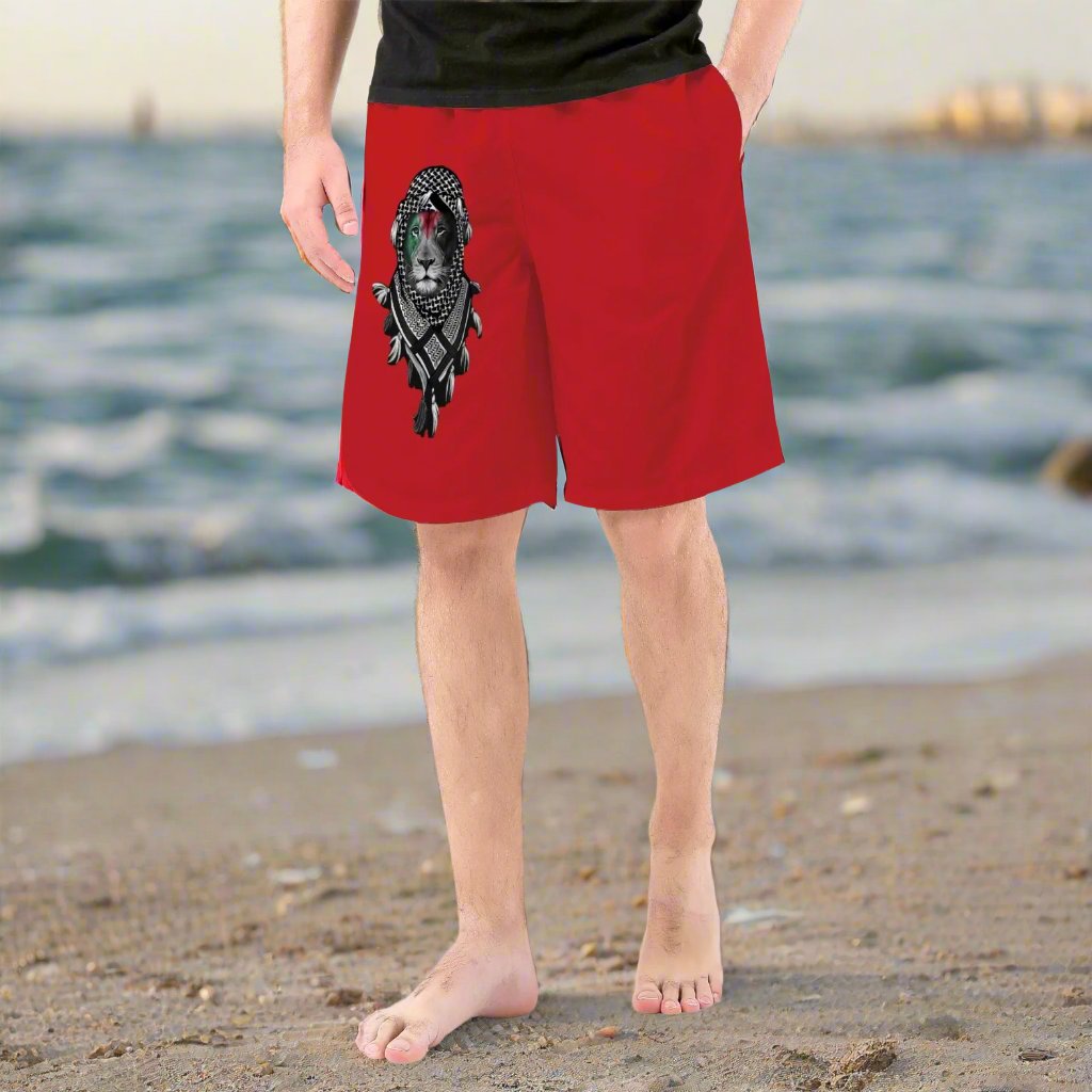 Palestinian Lion Kuffiyeh Men’s Board Shorts