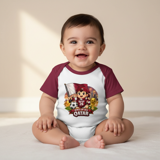 Qatar World Cup 2026 Baby Cotton Short Sleeve Onesies