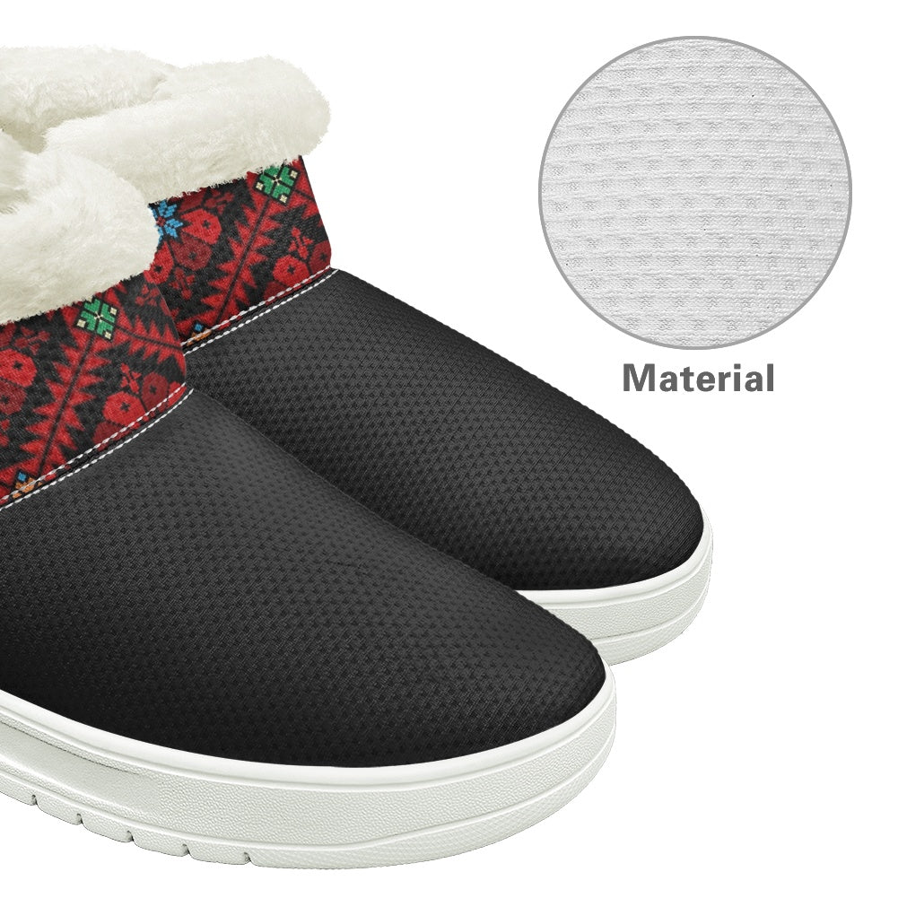Palestinian Tatreez Print Snow Boots – Women’s Winter Footwear