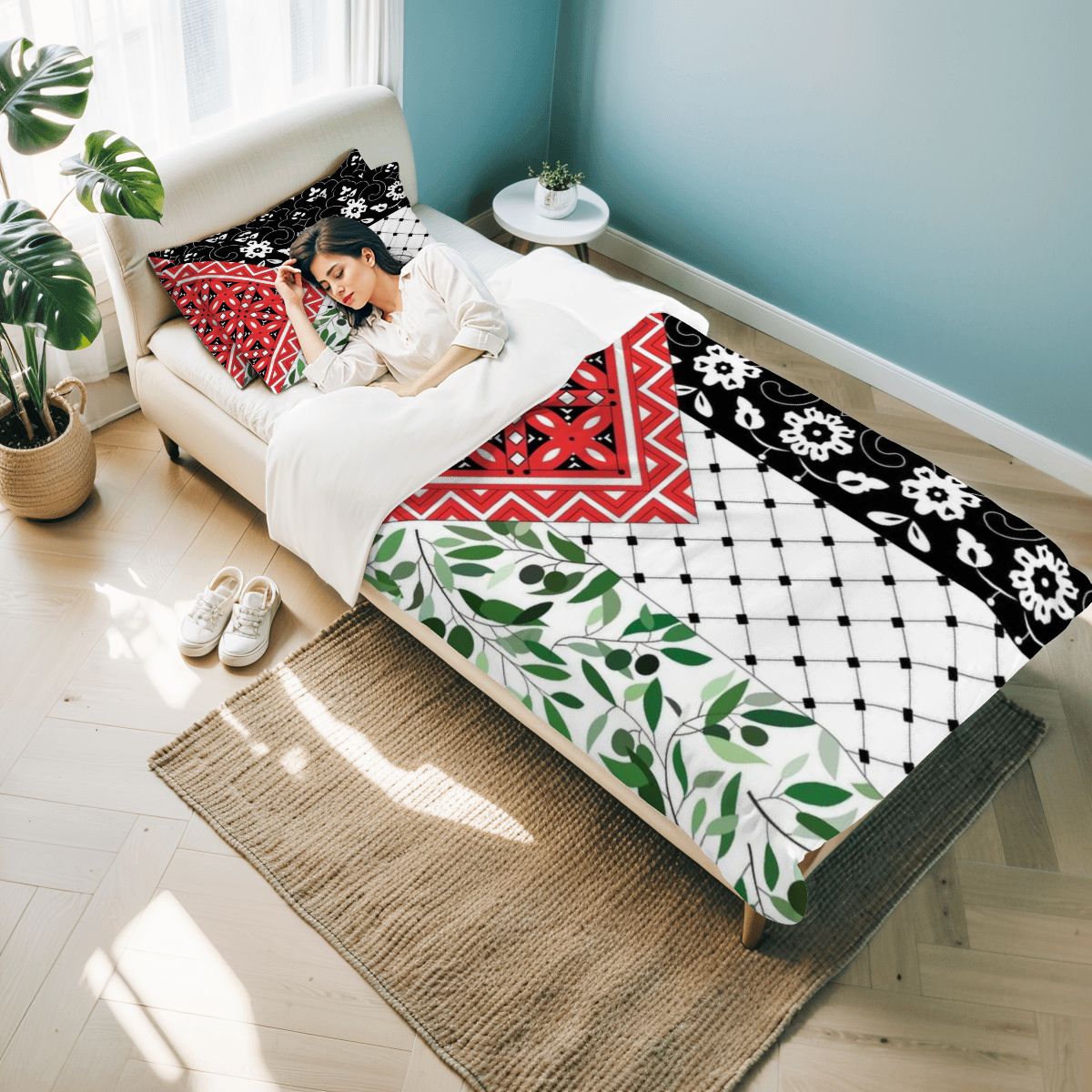 Palestinian Flag Child Twin Duvet Cover Set 68"x86"