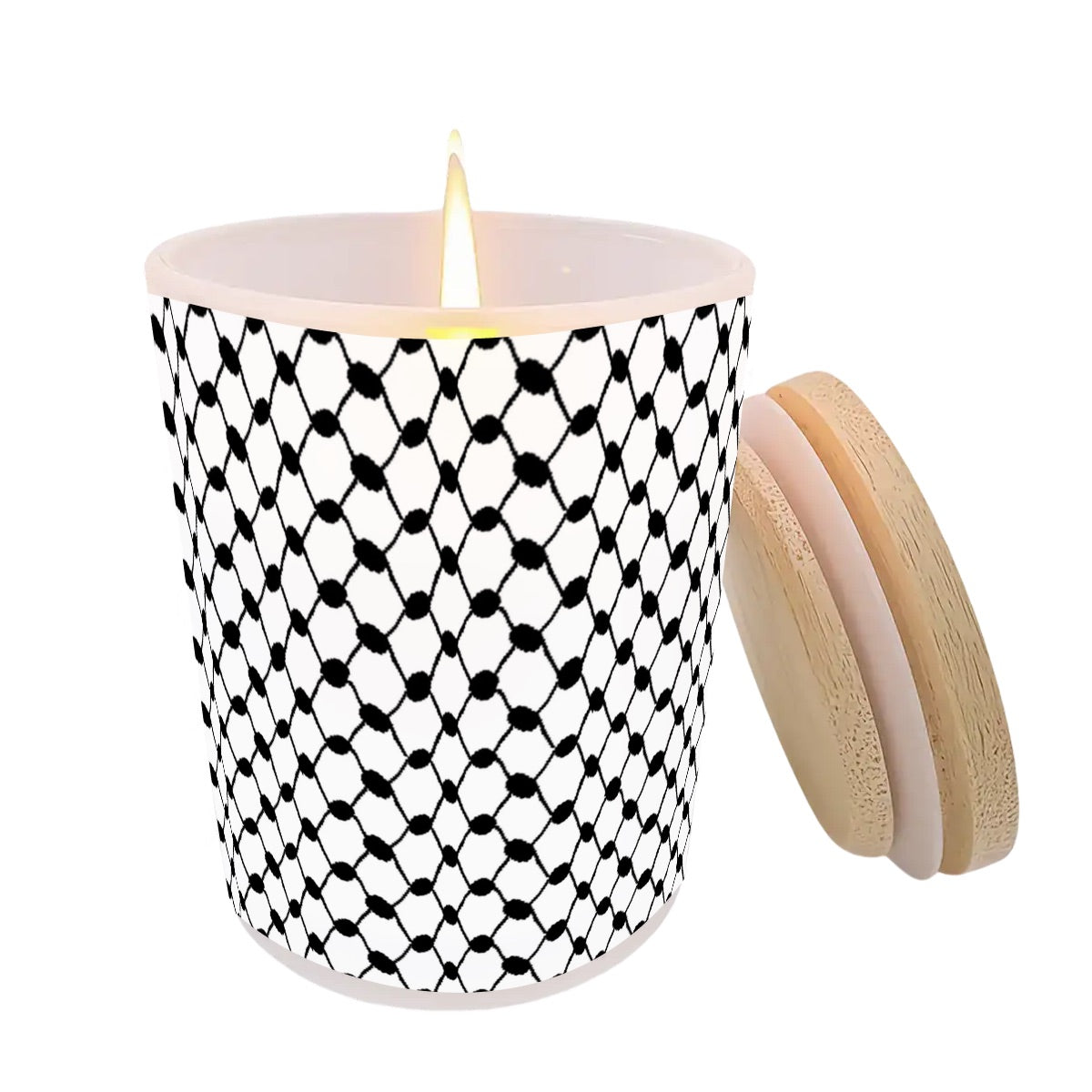 Palestinian Keffiyeh Frosted Jar Scented Candle with Lid (6oz)