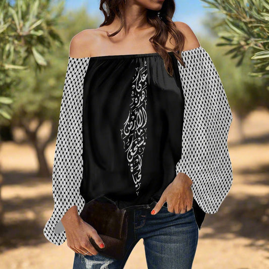 Palestinian Kuffiyeh, Off-shouldered chiffon blouse