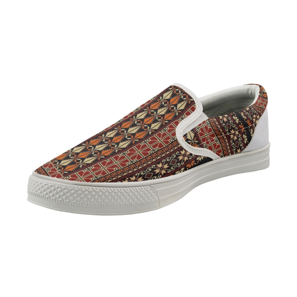 Woman's Palestinian Tatreez print Casual Slip On Shoes