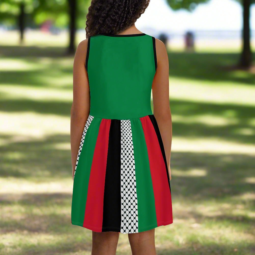 Palestinian Flag Kids' dress with pocket