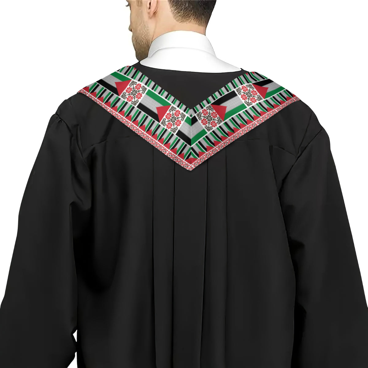 Palestinian Flag Tatreez Print Graduation Sash