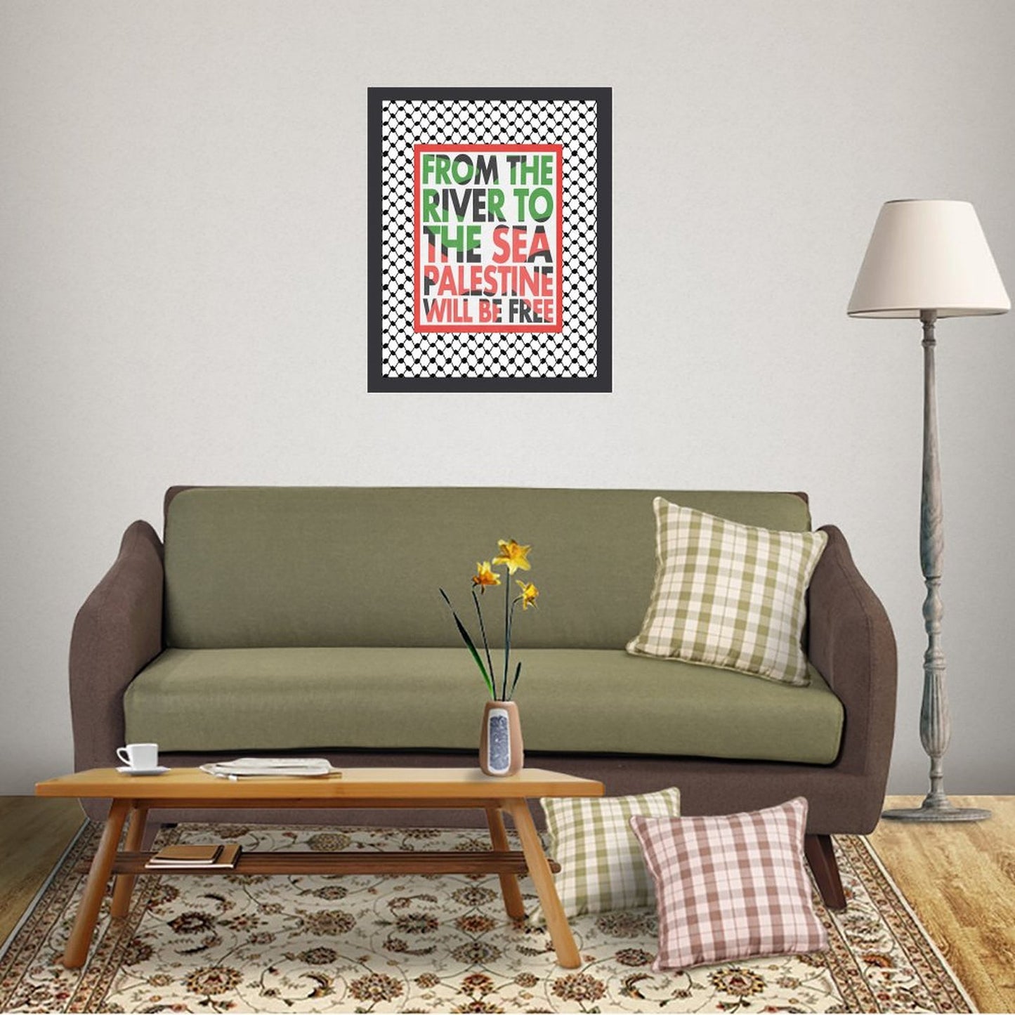 Palestine Art "From the River to the Sea" Home Wood Framework(30*40)