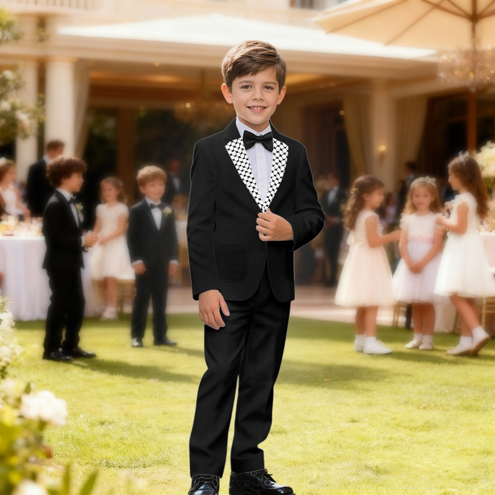 Boy Suit with Palestinian Kuffiyeh Design – Comfortable & Classic