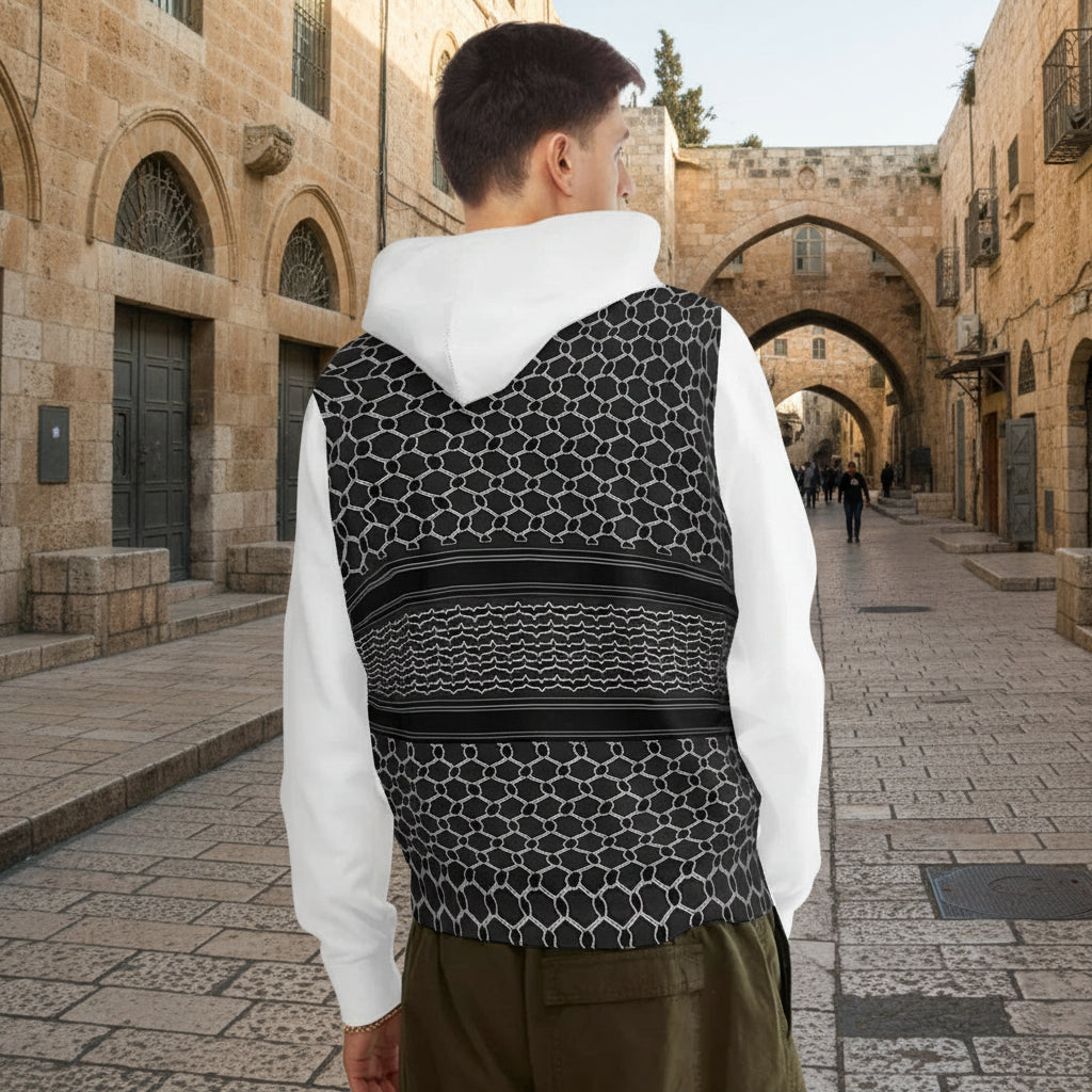 inverted keffiyeh hoodie