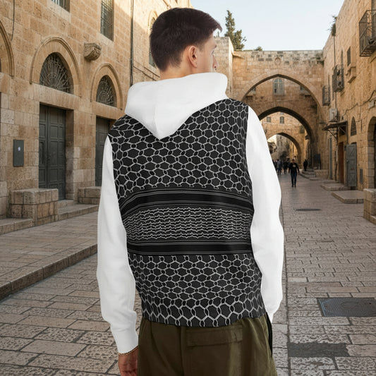 inverted keffiyeh hoodie