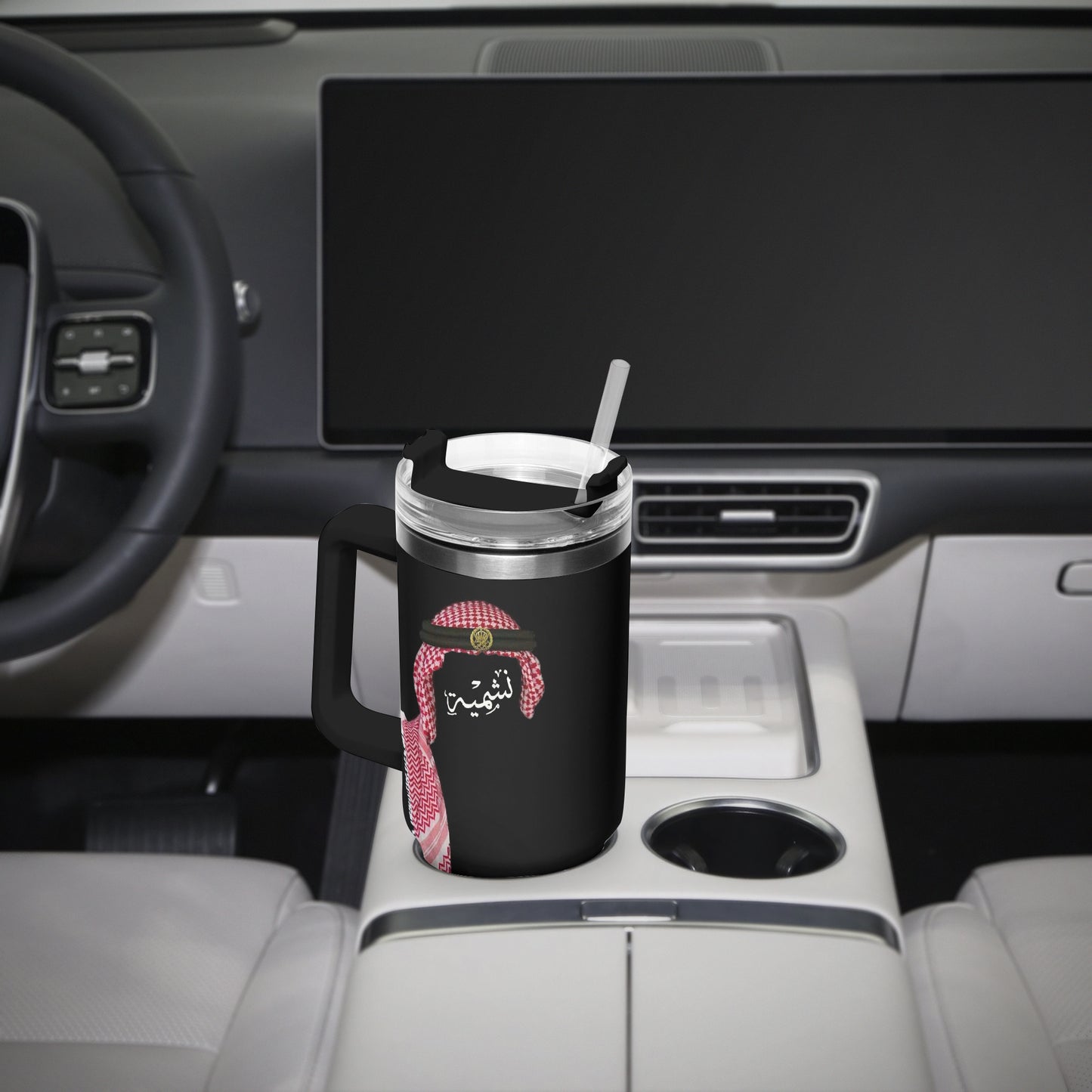 Woman Jordan 40 oz World Cup "نشمية" Tumbler with Handle and Straw