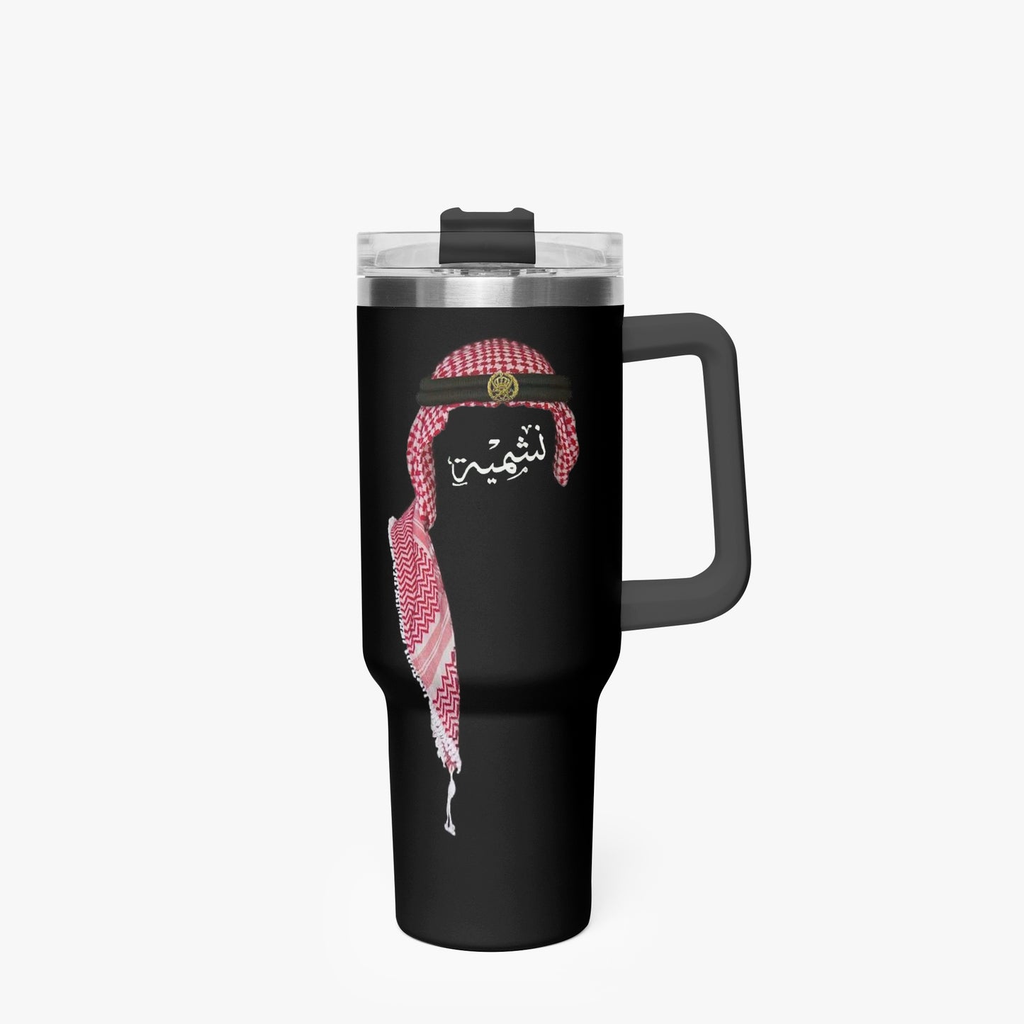 Woman Jordan 40 oz World Cup "نشمية" Tumbler with Handle and Straw