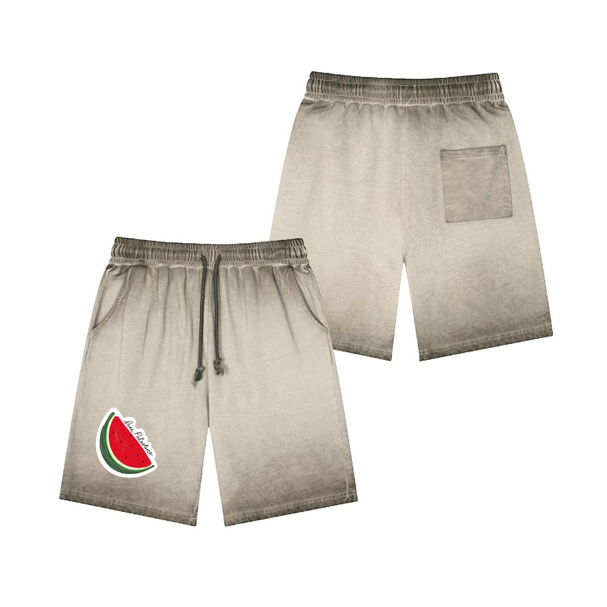 Palestinian Men’s Vintage Wash Drawstring Shorts|350GSM DTF