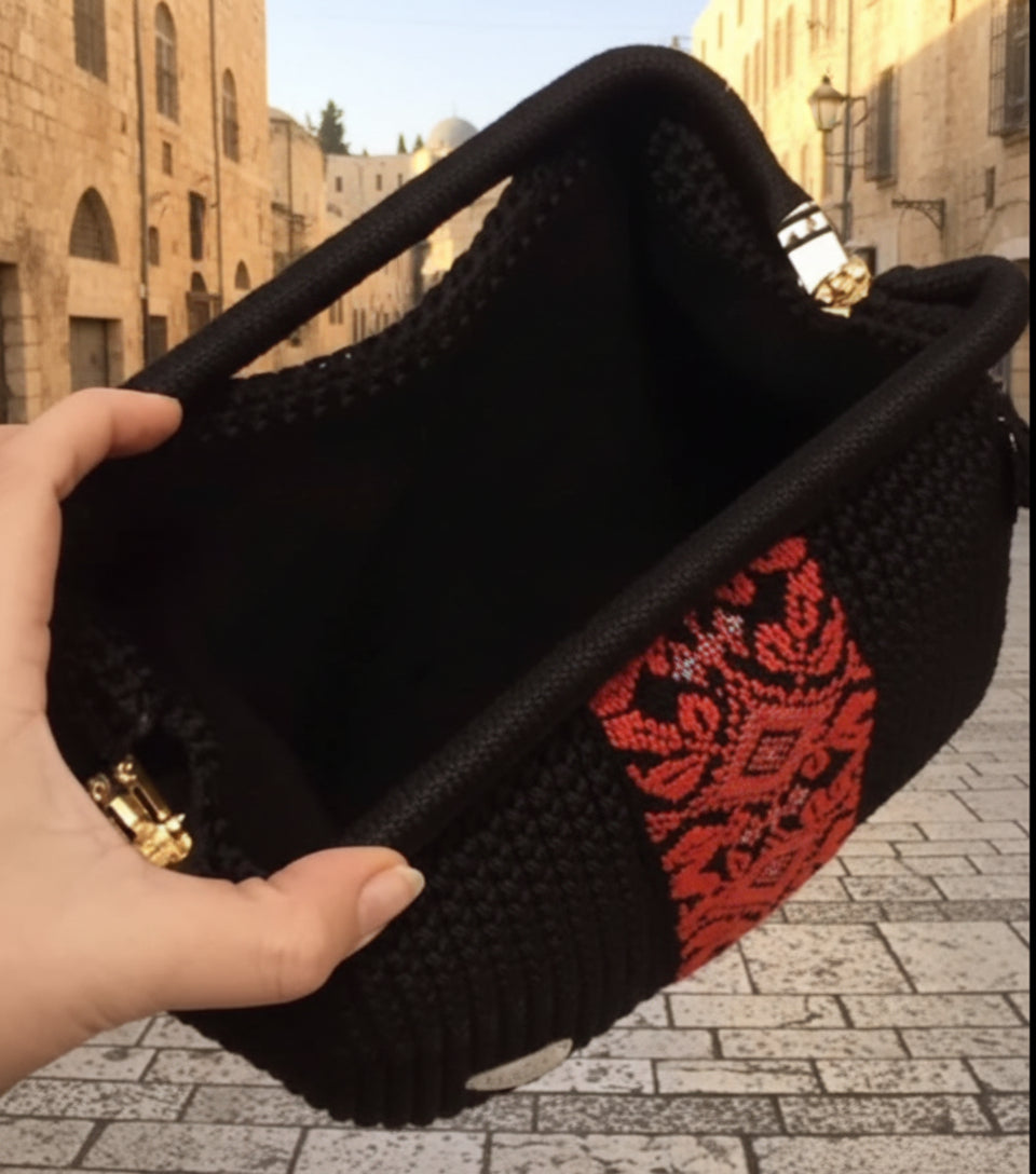 Handmade Authentic Crochet Palestine Tatreez Bag