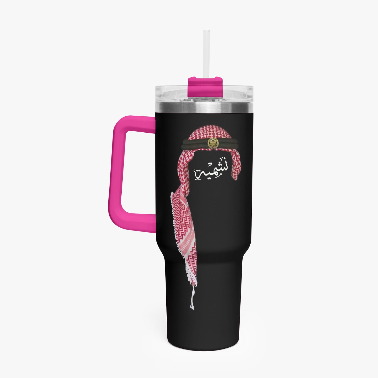 Woman Jordan 40 oz World Cup "نشمية" Tumbler with Handle and Straw