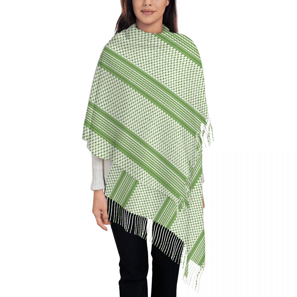 Palestinian Arabic Kuffiyeh Tassel Scarf Sarong Wrap for Women