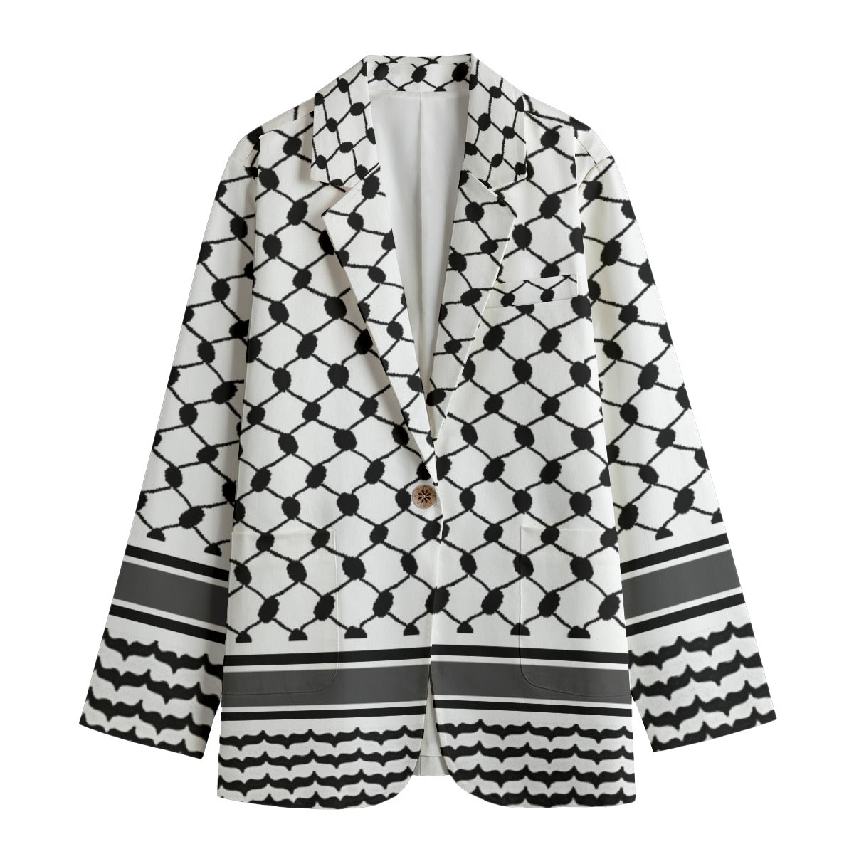 Kuffiyeh Jacket Print Women's Leisure Blazer, Palestinian Jacket Blazer