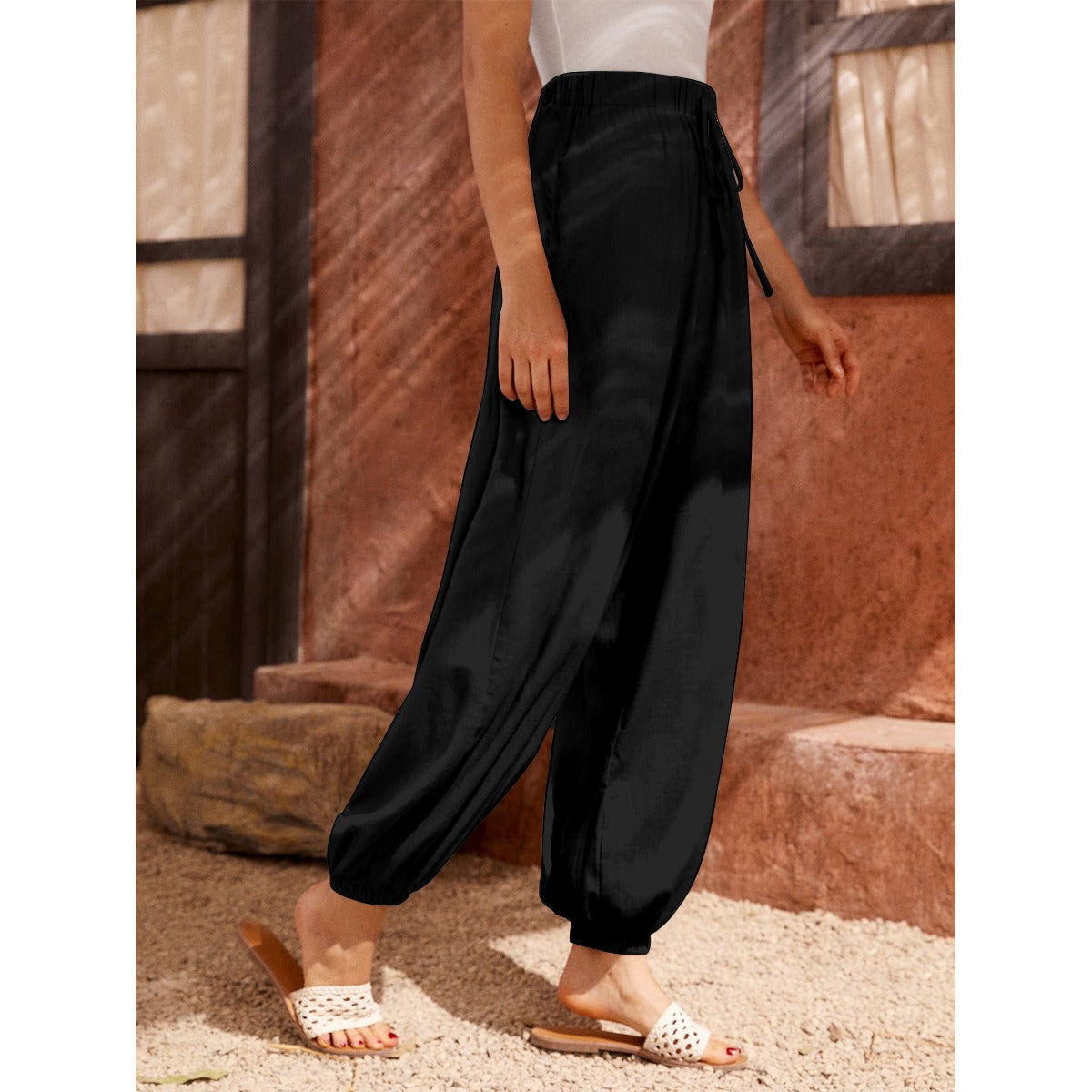 Bedouin Arabian Women's Carrot Pants, Belly Dancing, Dabkeh Dancing, Black