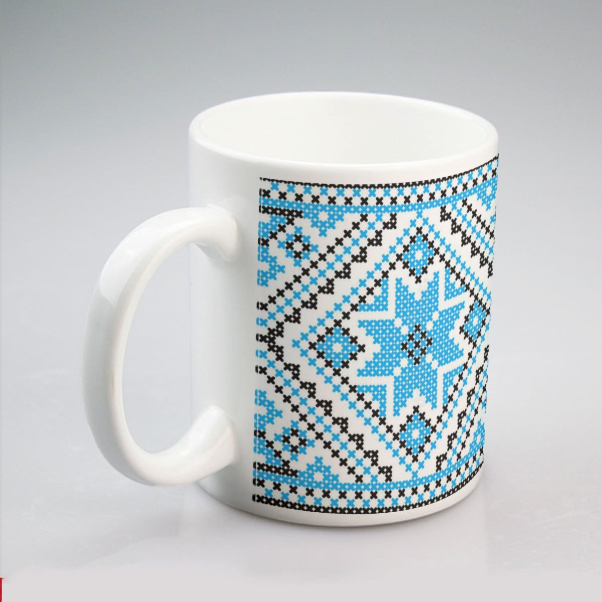 Palestinian Ceramic Mug, Palestinian Cross Stitch pattern, Ideal Gift, 11oz