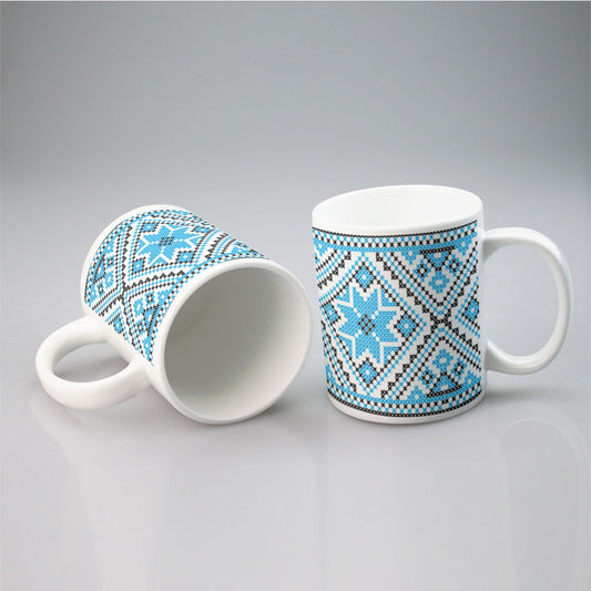 Palestinian Ceramic Mug, Palestinian Cross Stitch pattern, Ideal Gift, 11oz