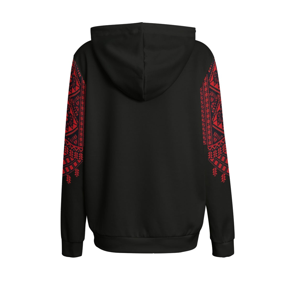 Palestinian Realistic Print Pattern Women's Hoodie, Red