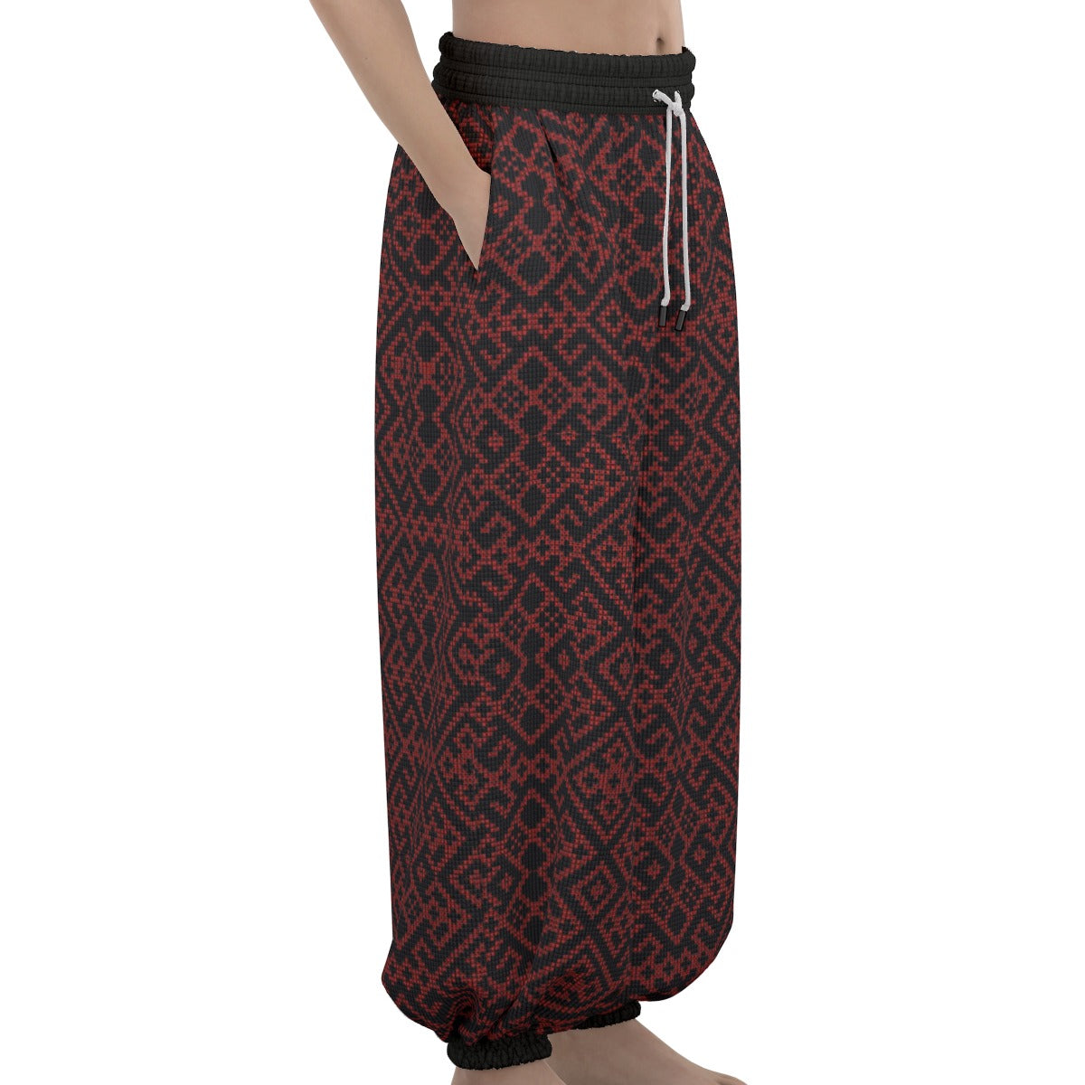 Palestinian Tatreez Print Unisex Lantern Pants