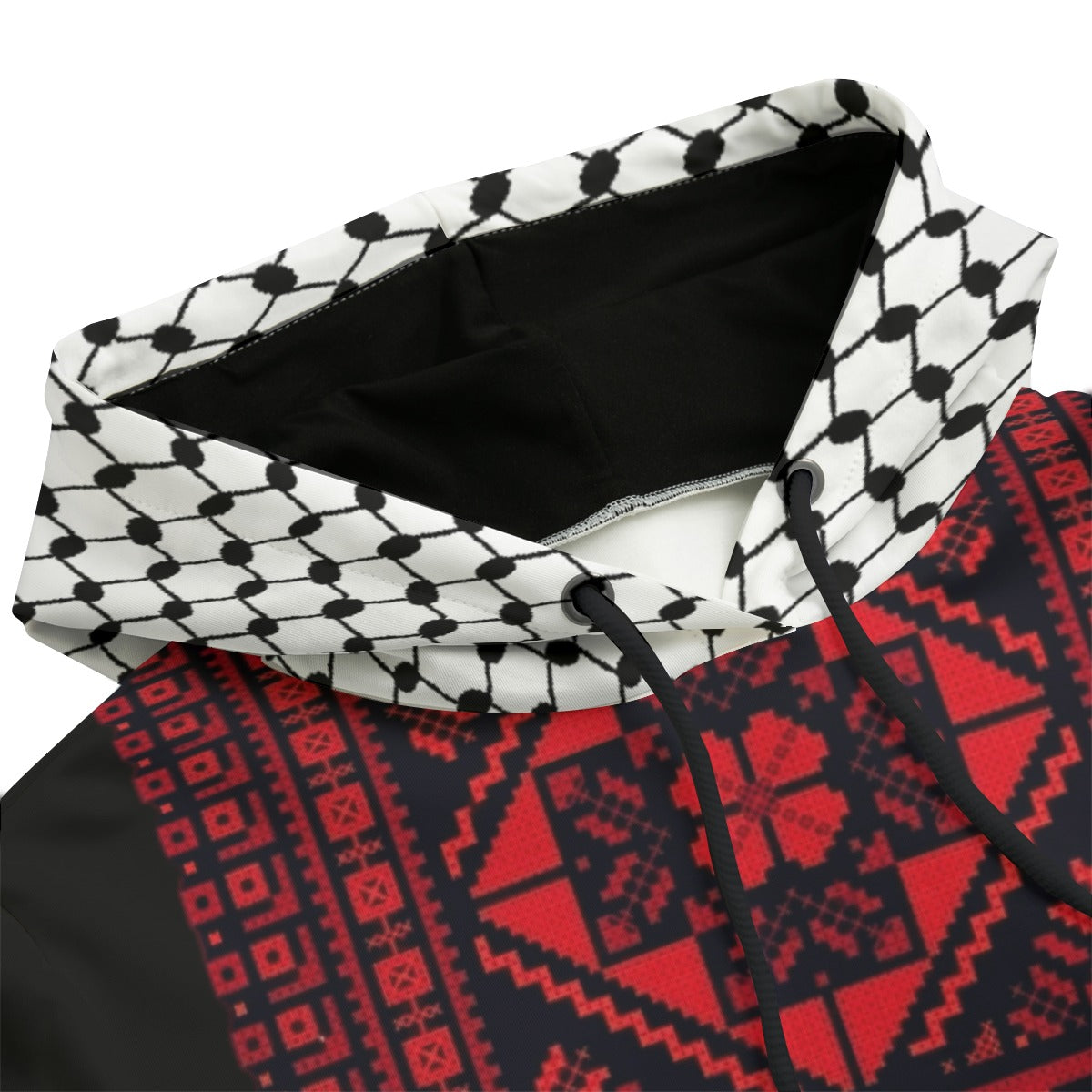 Palestinian Realistic Print Pattern kuffiyeh Women's Hoodie, Red