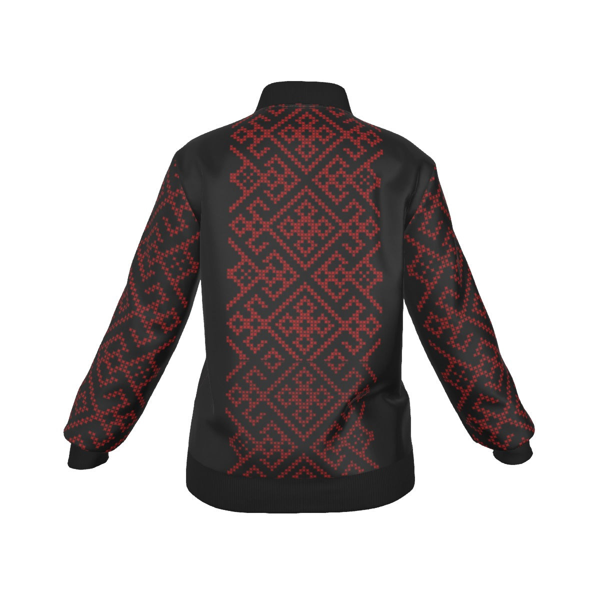 Palestinian Tatreez Print Women's Jacket, Red