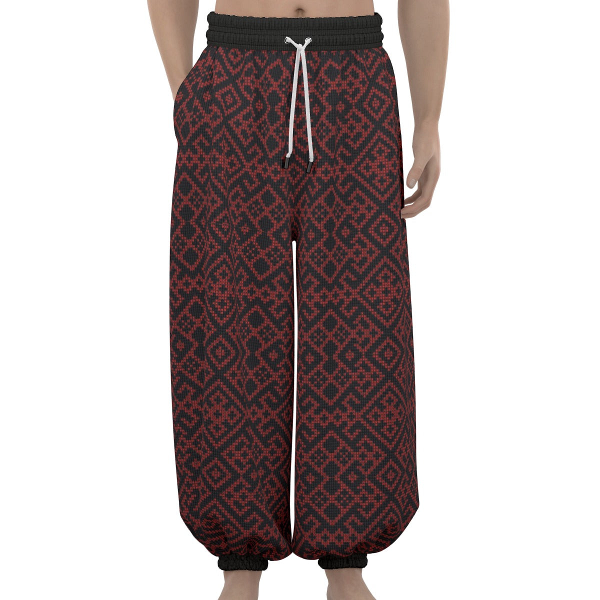 Palestinian Tatreez Print Unisex Lantern Pants