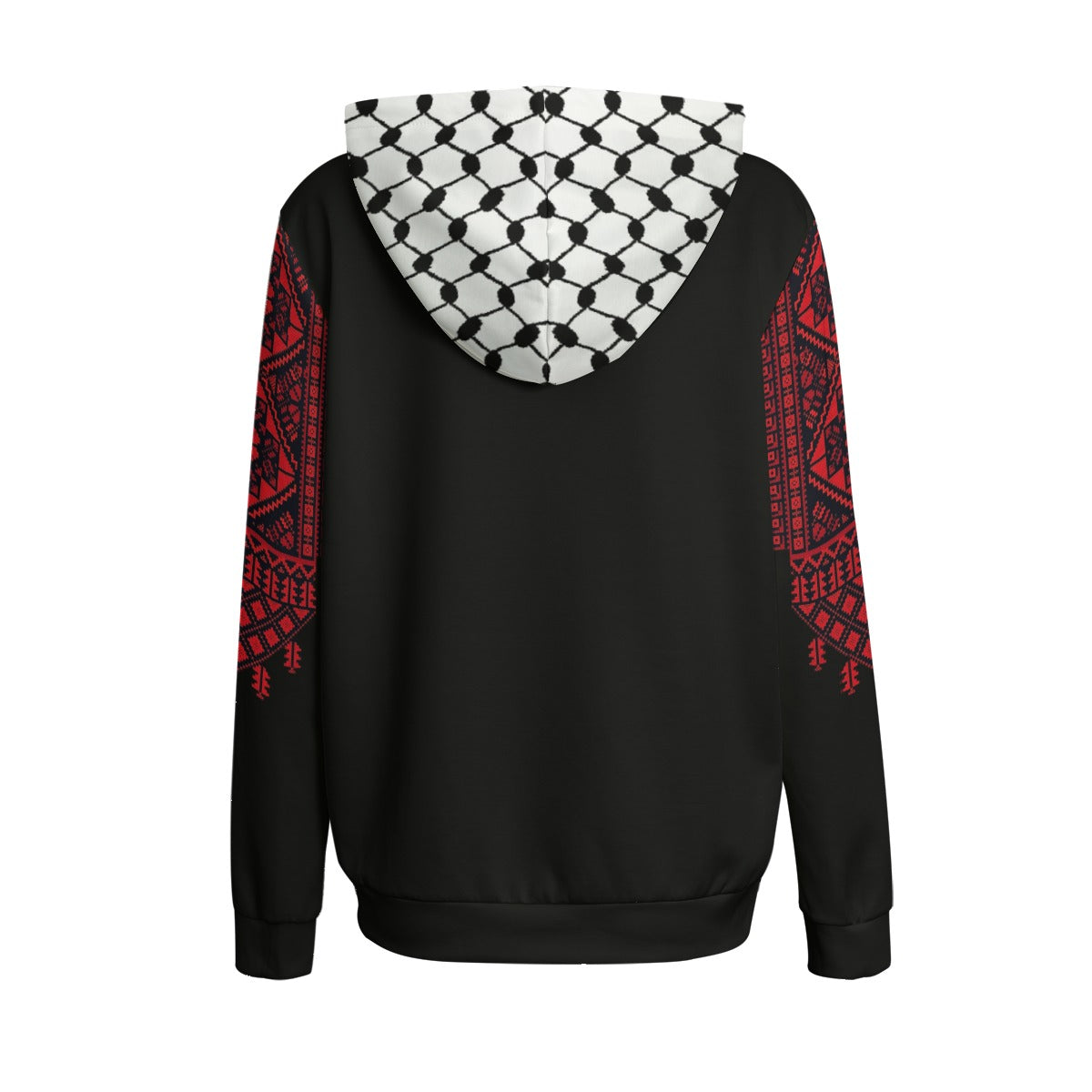 Palestinian Realistic Print Pattern kuffiyeh Women's Hoodie, Red