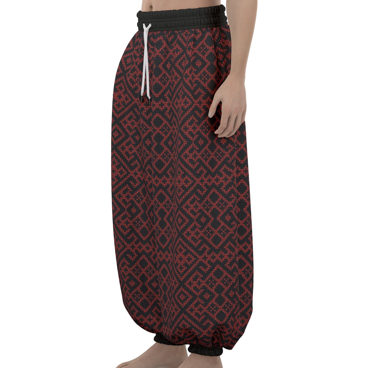 Palestinian Tatreez Print Unisex Lantern Pants