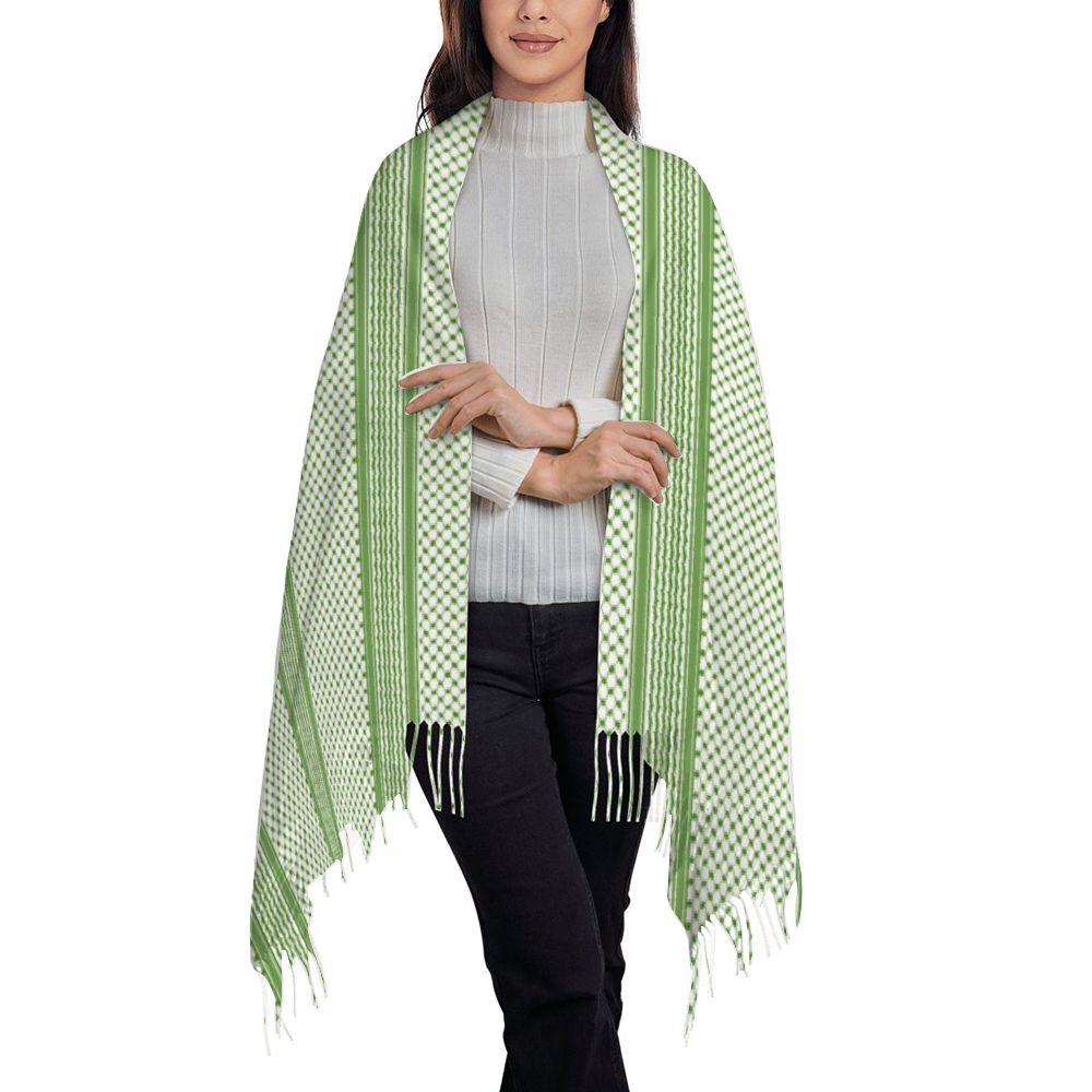 Palestinian Arabic Kuffiyeh Tassel Scarf Sarong Wrap for Women