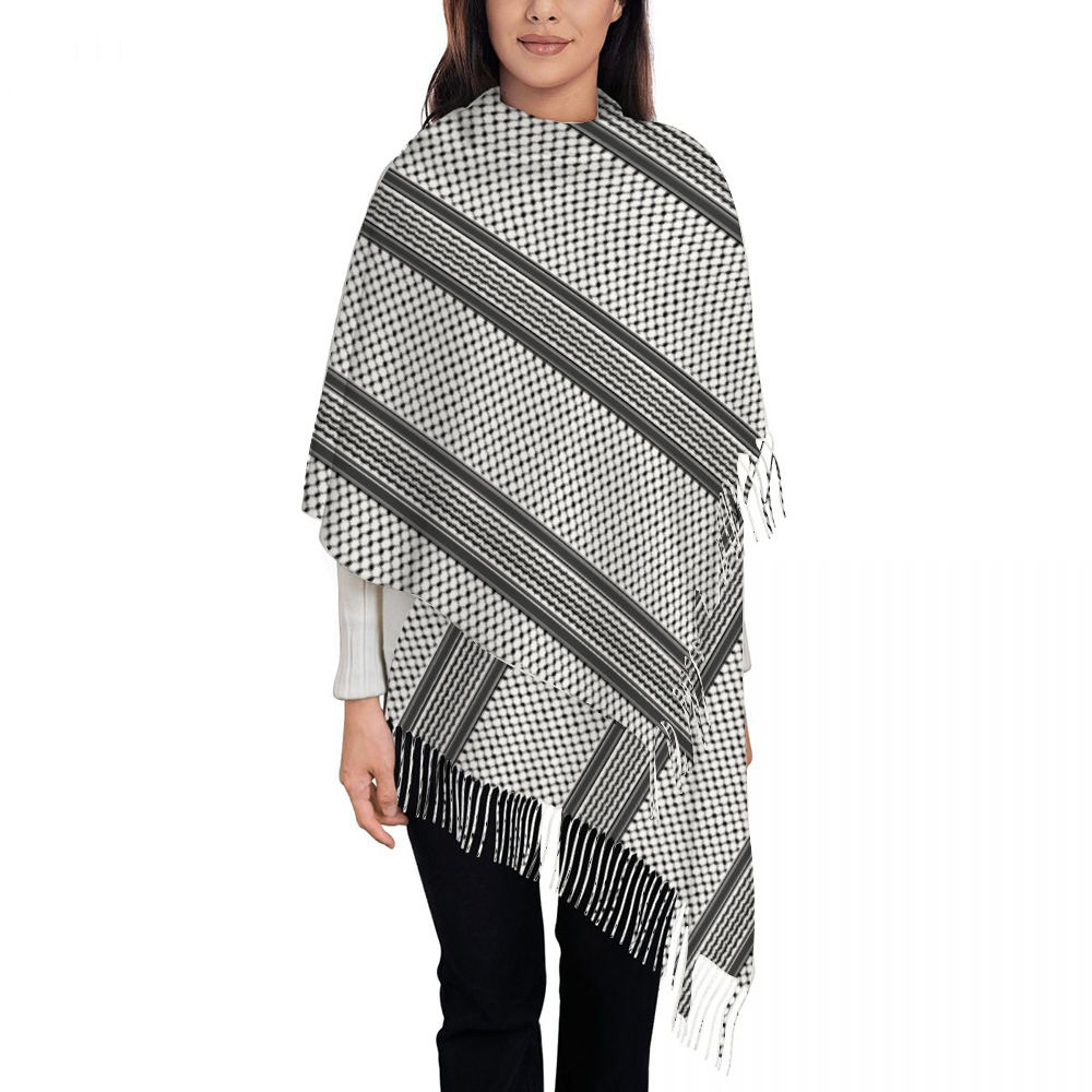 Palestinian Kuffiyeh Scarf, Tassel Scarf Sarong Keffiyeh Wrap Women