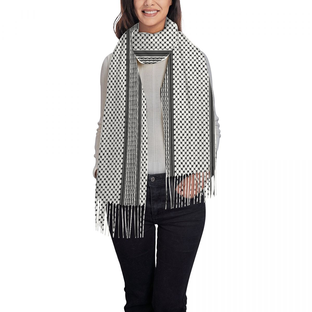 Palestinian Kuffiyeh Scarf, Tassel Scarf Sarong Keffiyeh Wrap Women