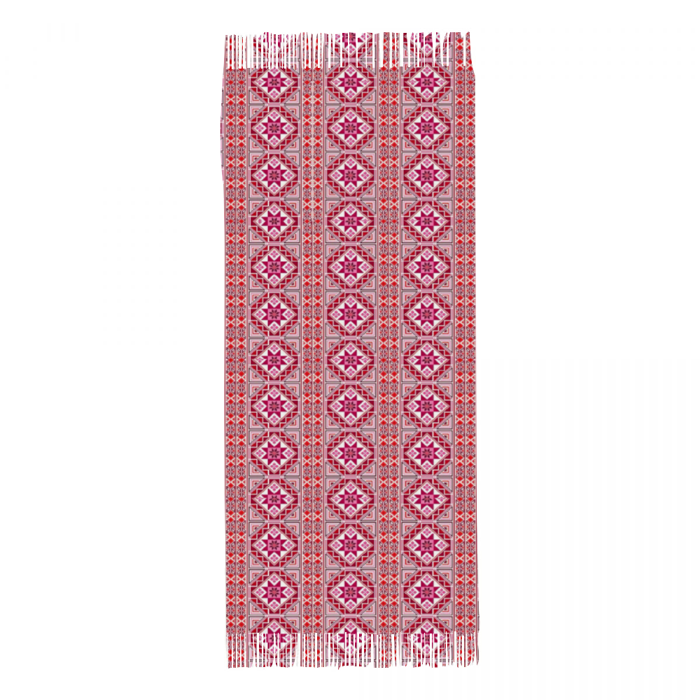 Palestinian Tatreez Pattern print Tassel Scarf for Women