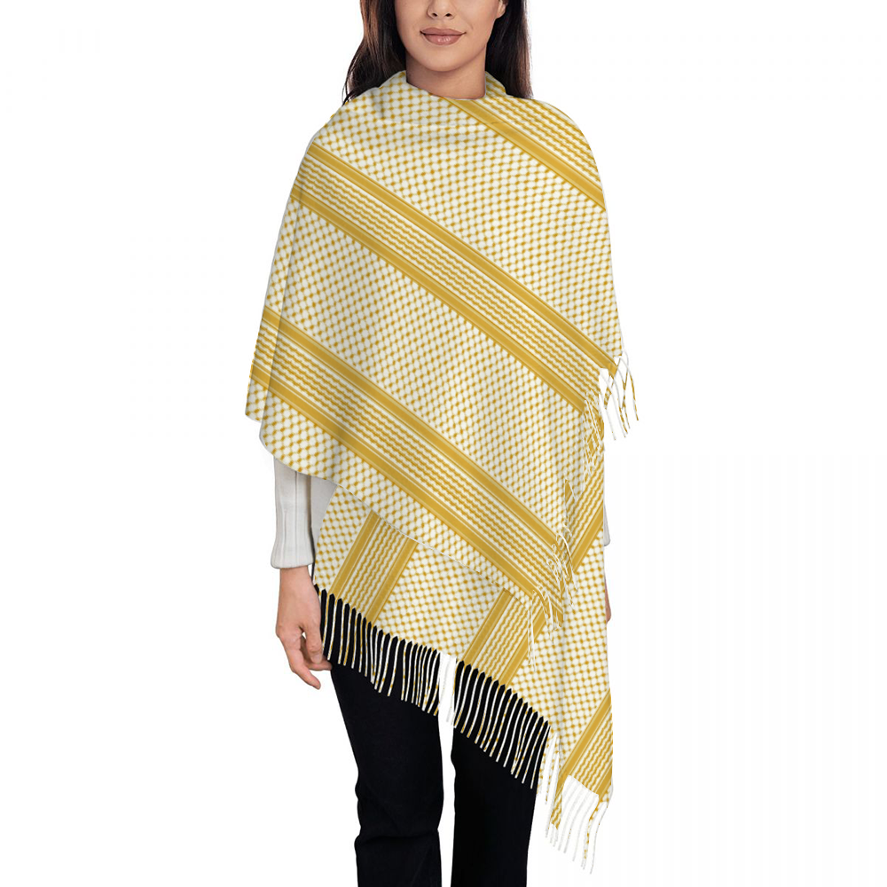 Palestinian Kuffiyeh Keffiyeh Tassel Scarf Sarong Wrap for Women