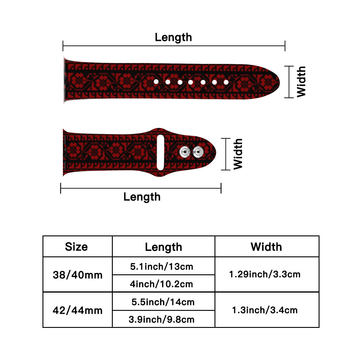 Watch Band for Apple Watch, Palestinian Tatreez print