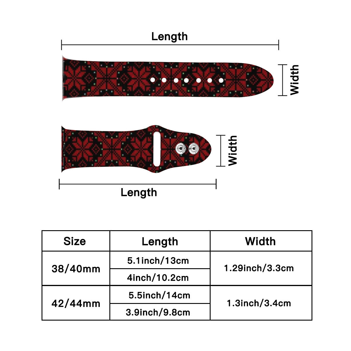 Watch Band for Apple Watch,  Palestinian Tatreez print