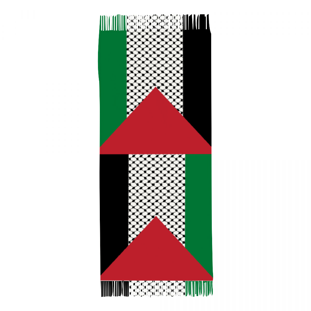 Palestinian Flag, Tassel Scarf for Women